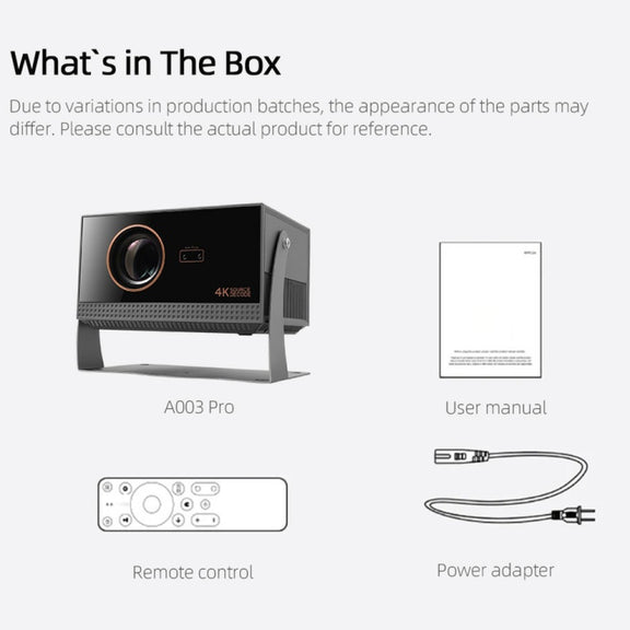 AUN A003 Pro 1920 x 1080P 350 Lumens Portable Home Theater LED HD Digital Projector, EU Plug(Grey)