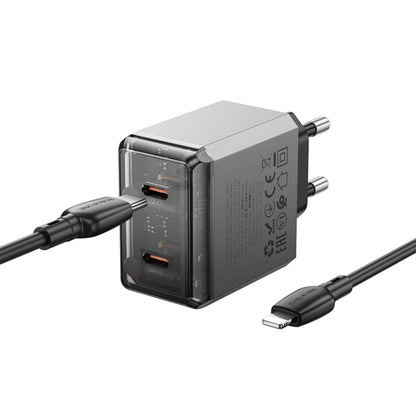 BOROFONE BN21 PD 40W 2 Type-C Charger with 1m Type-C to 8 Pin Cable Set, For:EU Plug(Tarnish) - free shipping - PMC Jewellery - Order now!