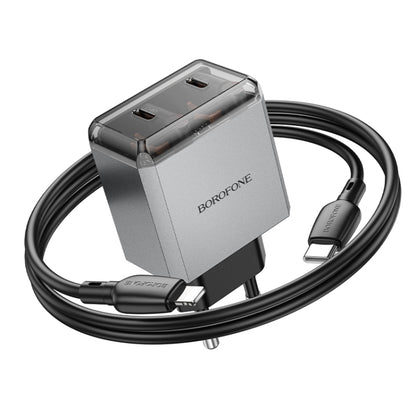 BOROFONE BN21 PD 40W 2 Type-C Charger with 1m Type-C to 8 Pin Cable Set, For:EU Plug(Tarnish) - free shipping - PMC Jewellery - Order now!