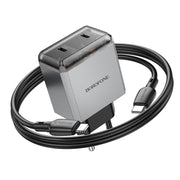 BOROFONE BN21 PD 40W 2 Type-C Charger with 1m Type-C to 8 Pin Cable Set, For:EU Plug(Tarnish)