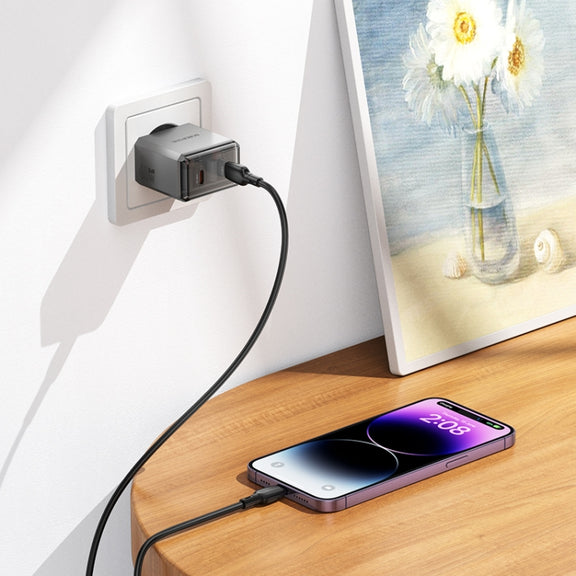 BOROFONE BN21 PD 40W 2 Type-C Charger with 1m Type-C to 8 Pin Cable Set, For:EU Plug(Tarnish)