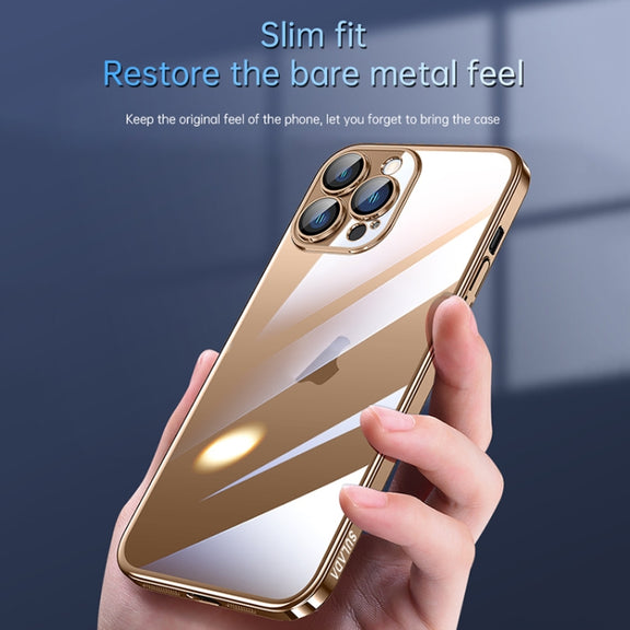 For iPhone 16 Pro SULADA JINGJIA Series Lens Protector Hard PC Phone Case(Gold)