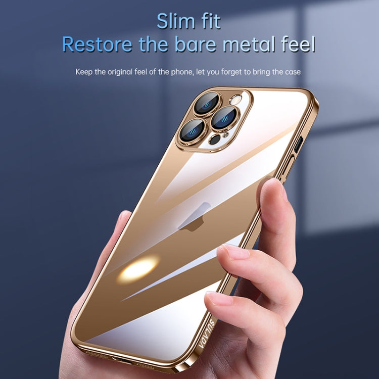For iPhone 16 Pro SULADA JINGJIA Series Lens Protector Hard PC Phone Case(Gold)