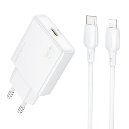 BOROFONE BN23 PD 20W Type-C Charger with 1m Type-C to 8 Pin Cable Set, Plug Type:EU Plug(White) - free shipping - PMC Jewellery - Order now!