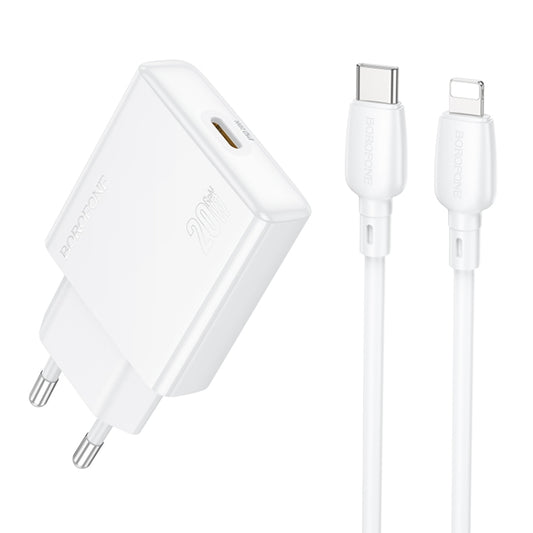 BOROFONE BN23 PD 20W Type-C Charger with 1m Type-C to 8 Pin Cable Set, Plug Type:EU Plug(White) - free shipping - PMC Jewellery - Order now!