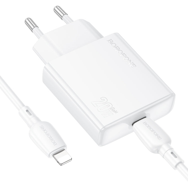 BOROFONE BN23 PD 20W Type-C Charger with 1m Type-C to 8 Pin Cable Set, Plug Type:EU Plug(White) - free shipping - PMC TechLife - Order now!