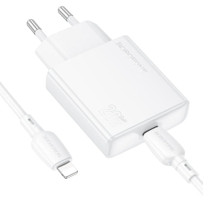 BOROFONE BN23 PD 20W Type-C Charger with 1m Type-C to 8 Pin Cable Set, Plug Type:EU Plug(White) - free shipping - PMC Jewellery - Order now!