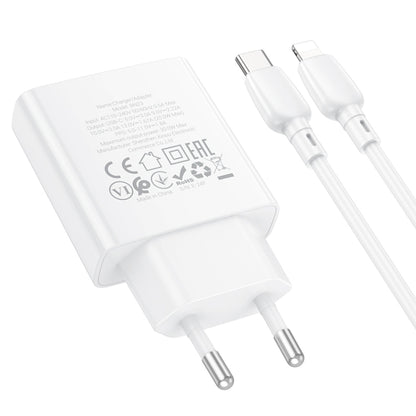 BOROFONE BN23 PD 20W Type-C Charger with 1m Type-C to 8 Pin Cable Set, Plug Type:EU Plug(White) - free shipping - PMC Jewellery - Order now!
