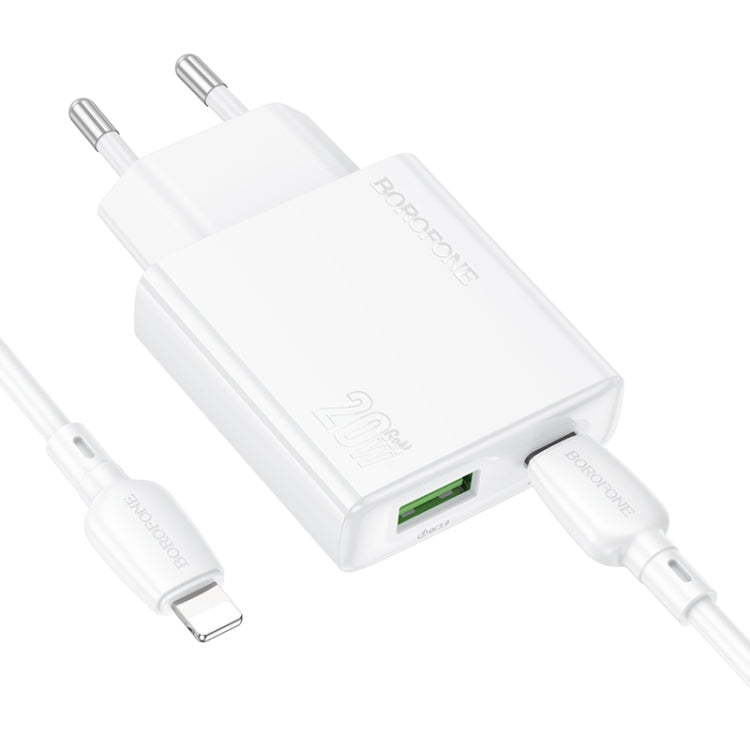 BOROFONE BN24 PD 20W USB, Type-C Charger with 1m Type-C to 8 Pin Cable Set, Plug Type:EU Plug(White) - free shipping - PMC Jewellery - Order now!