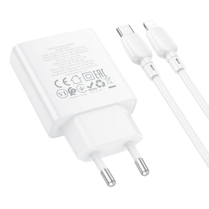BOROFONE BN24 PD 20W USB, Type-C Charger with 1m Type-C to 8 Pin Cable Set, Plug Type:EU Plug(White) - free shipping - PMC Jewellery - Order now!
