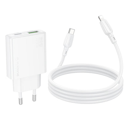 BOROFONE BN24 PD 20W USB, Type-C Charger with 1m Type-C to 8 Pin Cable Set, Plug Type:EU Plug(White) - free shipping - PMC Jewellery - Order now!