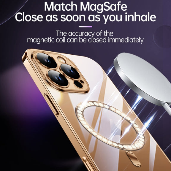 For iPhone 16 Pro Max SULADA MagSafe Plating TPU Shockproof Phone Soft Case(Titanium Grey)