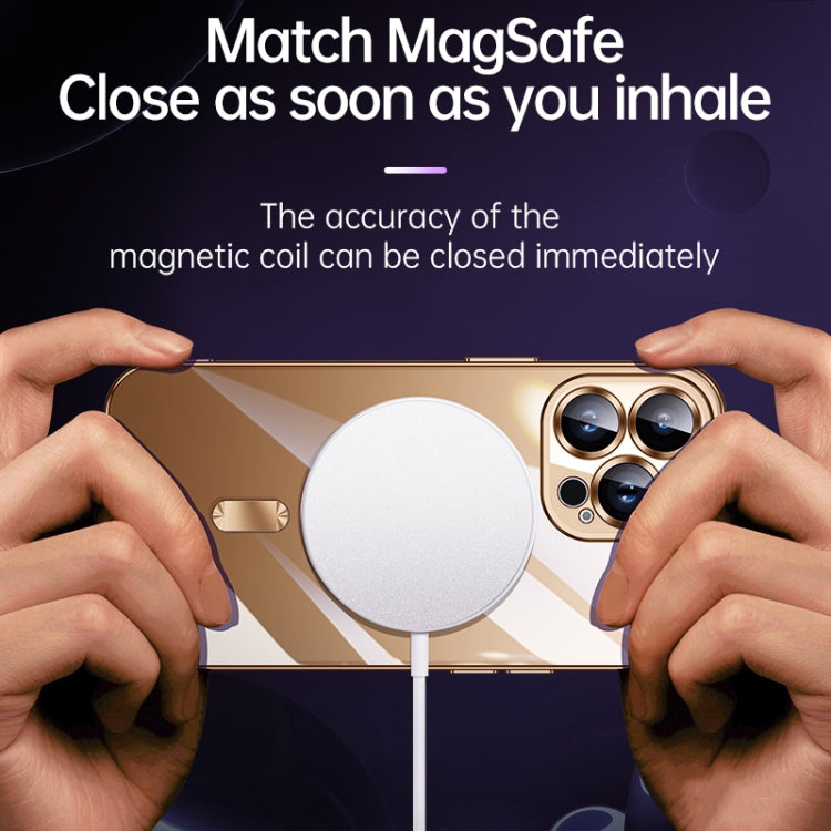 For iPhone 16 Pro Max SULADA MagSafe Plating TPU Shockproof Phone Soft Case(Titanium Grey)