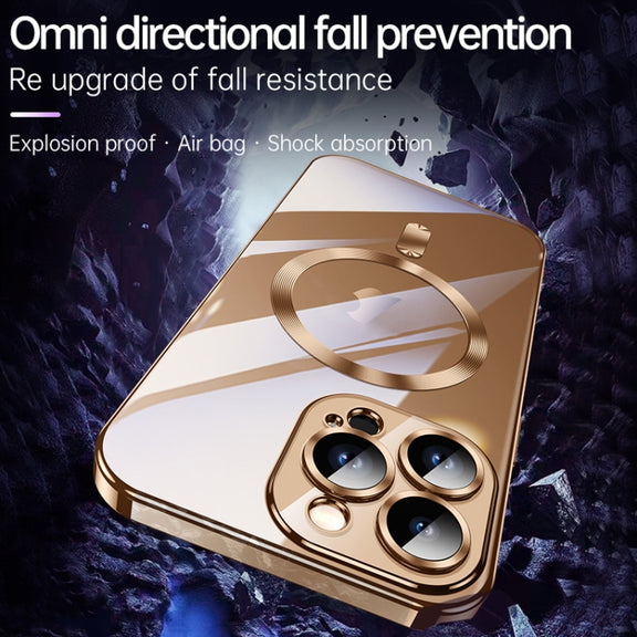 For iPhone 16 Pro SULADA MagSafe Plating TPU Shockproof Phone Soft Case(Gold)