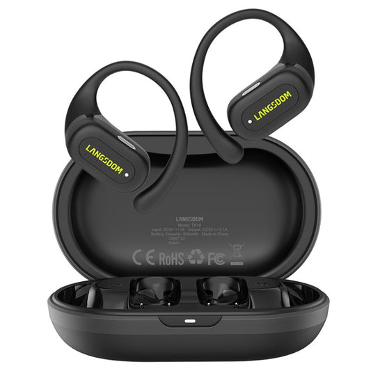 Langsdom TS19 Ear-mounted ENC Noise Reduction Wireless Bluetooth Earphone(Black) - free shipping - PMC Jewellery - Order now!