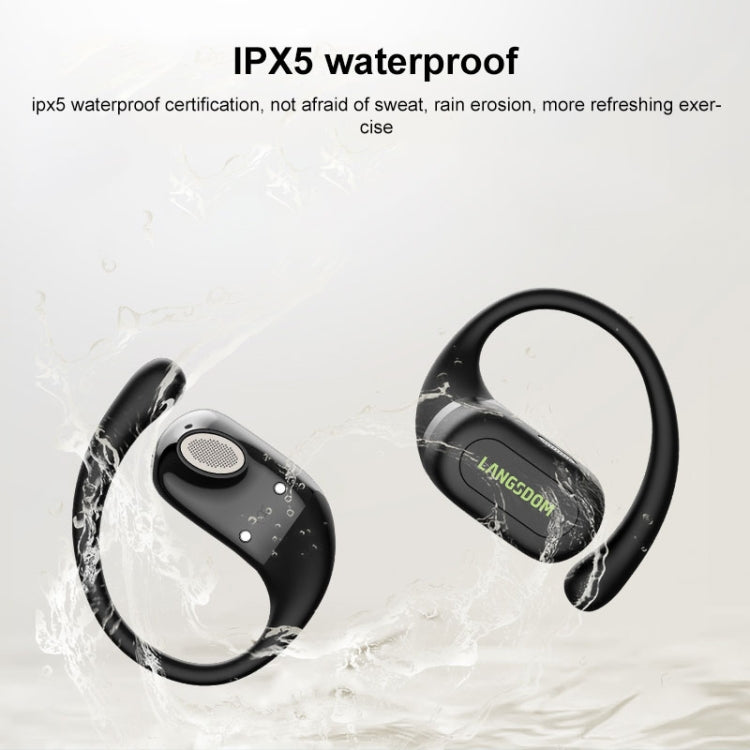 Langsdom TS19 Ear-mounted ENC Noise Reduction Wireless Bluetooth Earphone(Black Green) - free shipping - PMC Jewellery - Order now!