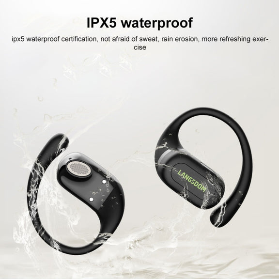 Langsdom TS19 Ear-mounted ENC Noise Reduction Wireless Bluetooth Earphone(Black Green)