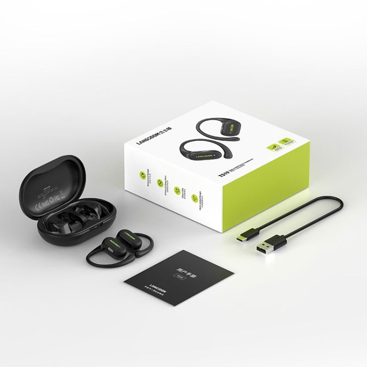 Langsdom TS19 Ear-mounted ENC Noise Reduction Wireless Bluetooth Earphone(Black Green)