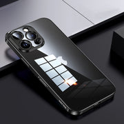 For iPhone 16 Pro Max SULADA Shine Through Series Plating TPU Transparent Phone Case(Space Black)