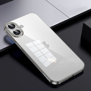 For iPhone 16 SULADA Shine Through Series Plating TPU Transparent Phone Case(Titanium Grey)