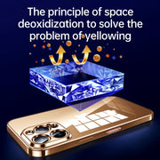 For iPhone 16 Pro SULADA Shine Through Series Plating TPU Transparent Phone Case(Dark Purple)