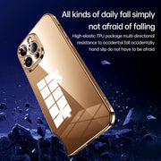 For iPhone 16 Pro Max SULADA Shine Through Series Plating TPU Transparent Phone Case(Space Black)