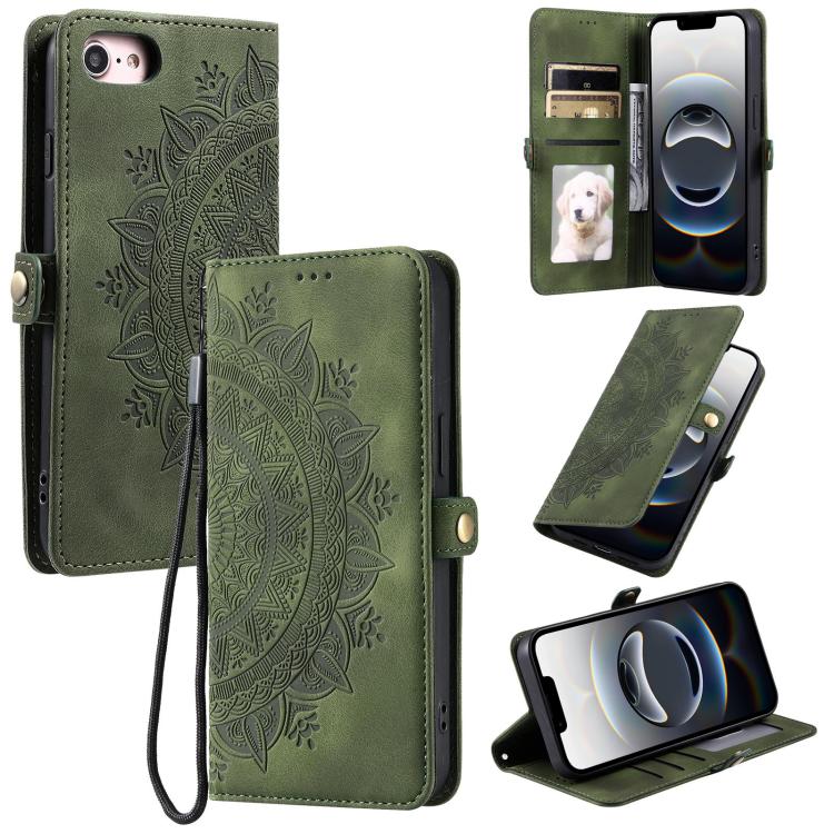 For iPhone 16e Skin Feel Totem Embossed Leather Phone Case(Deep Green) - iPhone 16e Cases by PMC TechLife | Online Shopping South Africa | PMC TechLife | Buy Now Pay Later Mobicred