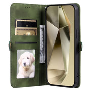 For Samsung Galaxy S25 Ultra 5G Skin Feel Totem Embossed Leather Phone Case(Deep Green)