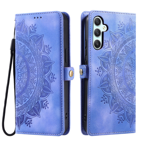 For Samsung Galaxy S25 5G Skin Feel Totem Embossed Leather Phone Case(Purple)