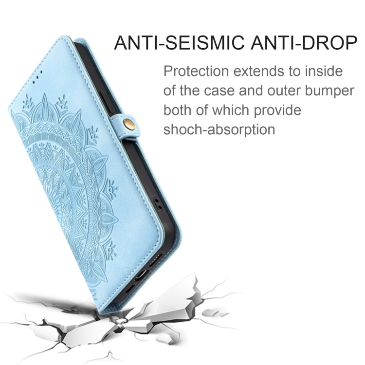 For Samsung Galaxy S25 5G Skin Feel Totem Embossed Leather Phone Case(Blue) - free shipping - PMC Jewellery - Order now!