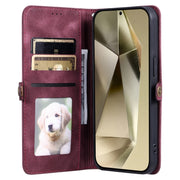 For Samsung Galaxy S25+ 5G Skin Feel Totem Embossed Leather Phone Case(Wine Red)