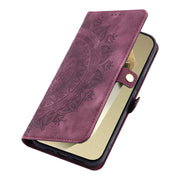For Samsung Galaxy S25+ 5G Skin Feel Totem Embossed Leather Phone Case(Wine Red)