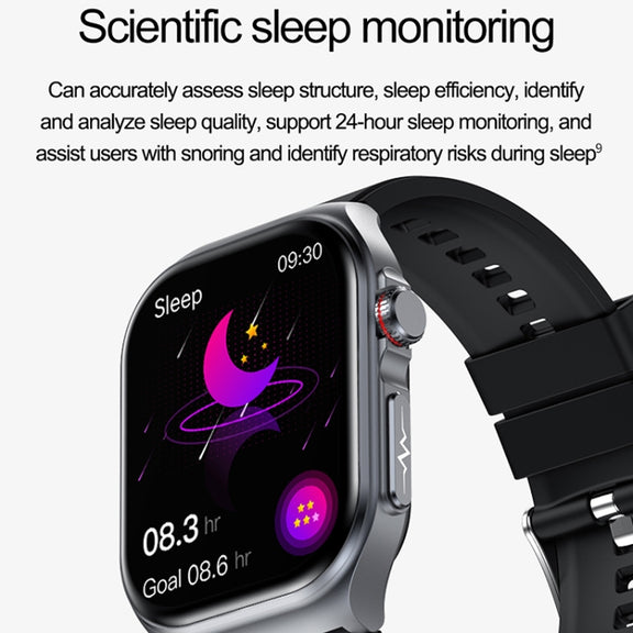 ET585 2.04 inch Steel Strap IP68 Water-resistant Smart Watch, Support ECG / Blood Composition Measurement(Black)