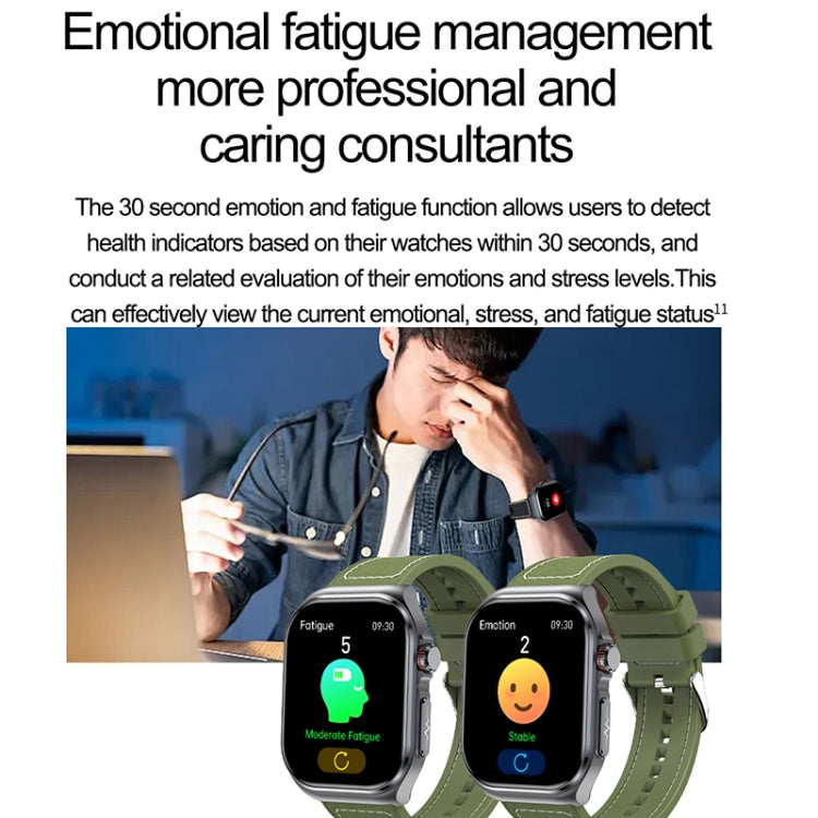 ET585 2.04 inch Steel Strap IP68 Water-resistant Smart Watch, Support ECG / Blood Composition Measurement(Black)