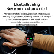 ET585 2.04 inch Steel Strap IP68 Water-resistant Smart Watch, Support ECG / Blood Composition Measurement(Black)