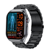 ET585 2.04 inch Steel Strap IP68 Water-resistant Smart Watch, Support ECG / Blood Composition Measurement(Black)