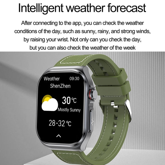 ET585 2.04 inch Steel Strap IP68 Water-resistant Smart Watch, Support ECG / Blood Composition Measurement(Black)