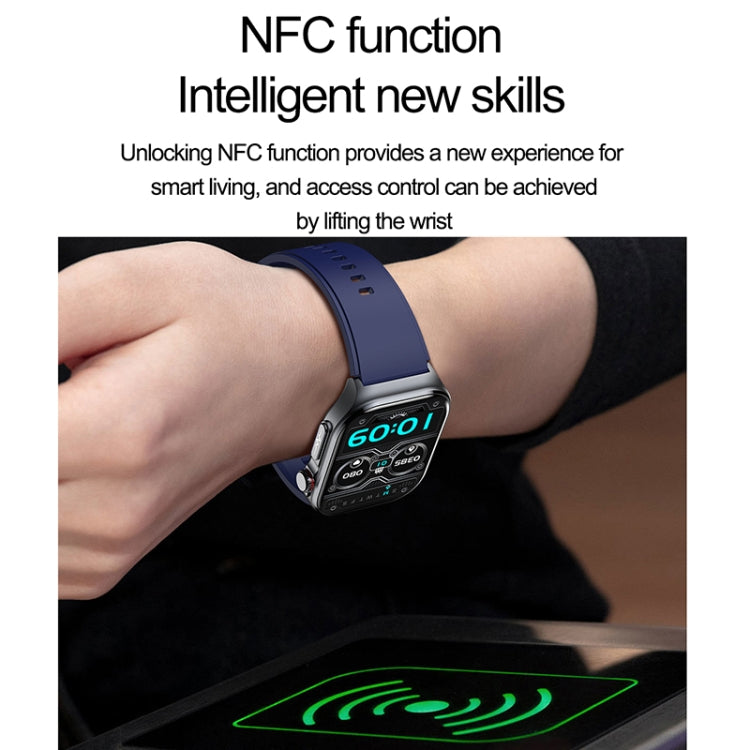 ET585 2.04 inch Steel Strap IP68 Water-resistant Smart Watch, Support ECG / Blood Composition Measurement(Black)