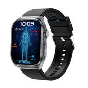 ET585 2.04 inch Silicone Strap IP68 Water-resistant Smart Watch, Support ECG / Blood Composition Measurement(Black)