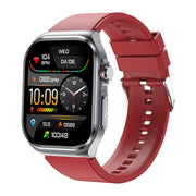 ET585 2.04 inch Silicone Strap IP68 Water-resistant Smart Watch, Support ECG / Blood Composition Measurement(Red)