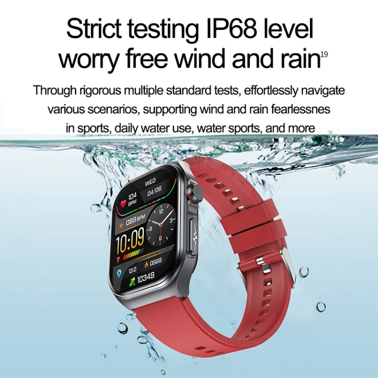 ET585 2.04 inch Silicone Strap IP68 Water-resistant Smart Watch, Support ECG / Blood Composition Measurement(Blue)