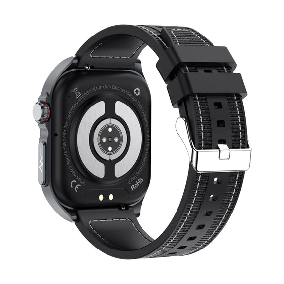 ET585 2.04 inch Nylon Strap IP68 Water-resistant Smart Watch, Support ECG / Blood Composition Measurement(Black)