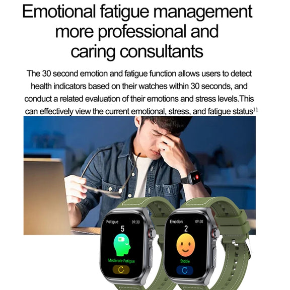 ET585 2.04 inch Nylon Strap IP68 Water-resistant Smart Watch, Support ECG / Blood Composition Measurement(Green)
