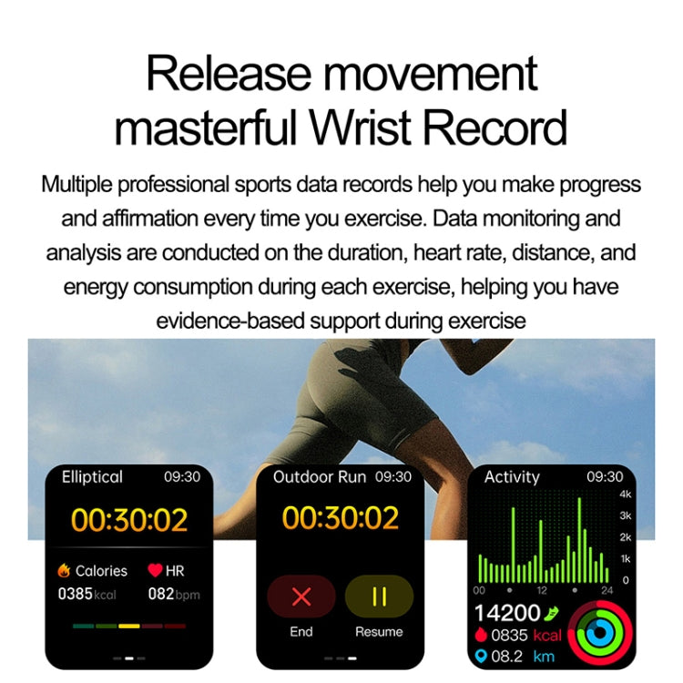 ET585 2.04 inch Nylon Strap IP68 Water-resistant Smart Watch, Support ECG / Blood Composition Measurement(Black)