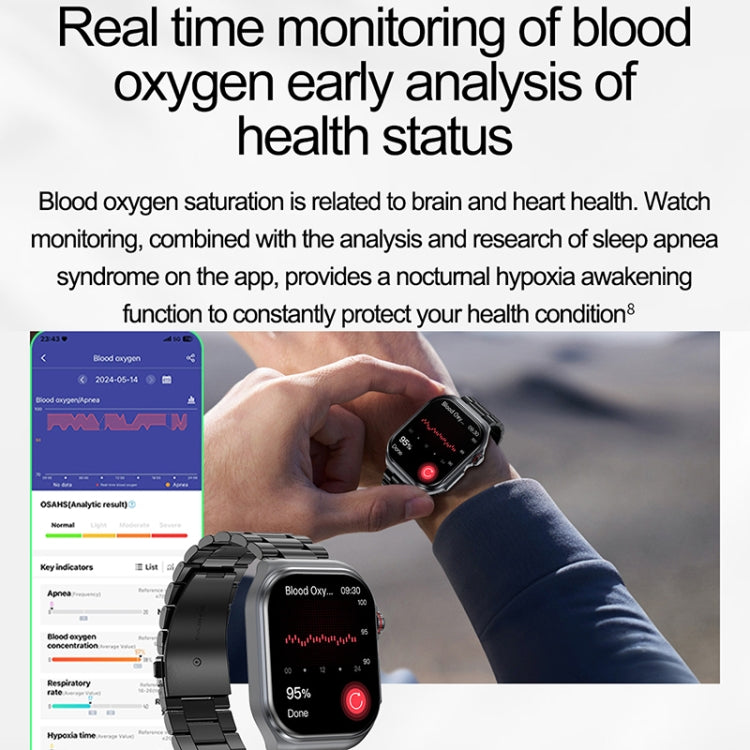 ET585 2.04 inch Nylon Strap IP68 Water-resistant Smart Watch, Support ECG / Blood Composition Measurement(Green)