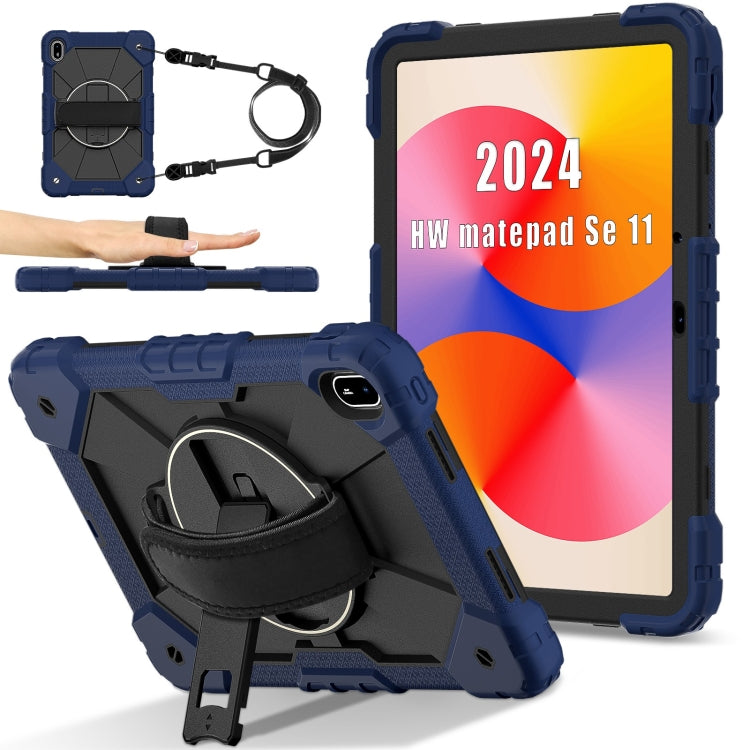 For Huawei MatePad SE 11 2024 Contrast Color Robot Silicone Hybrid PC Tablet Case(Navy Black) - Huawei by PMC TechLife | Online Shopping South Africa | PMC TechLife | Buy Now Pay Later Mobicred