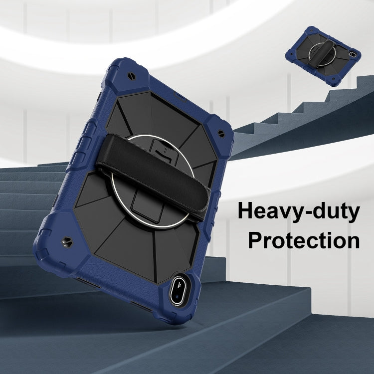 For Huawei MatePad SE 11 2024 Contrast Color Robot Silicone Hybrid PC Tablet Case(Navy Black)