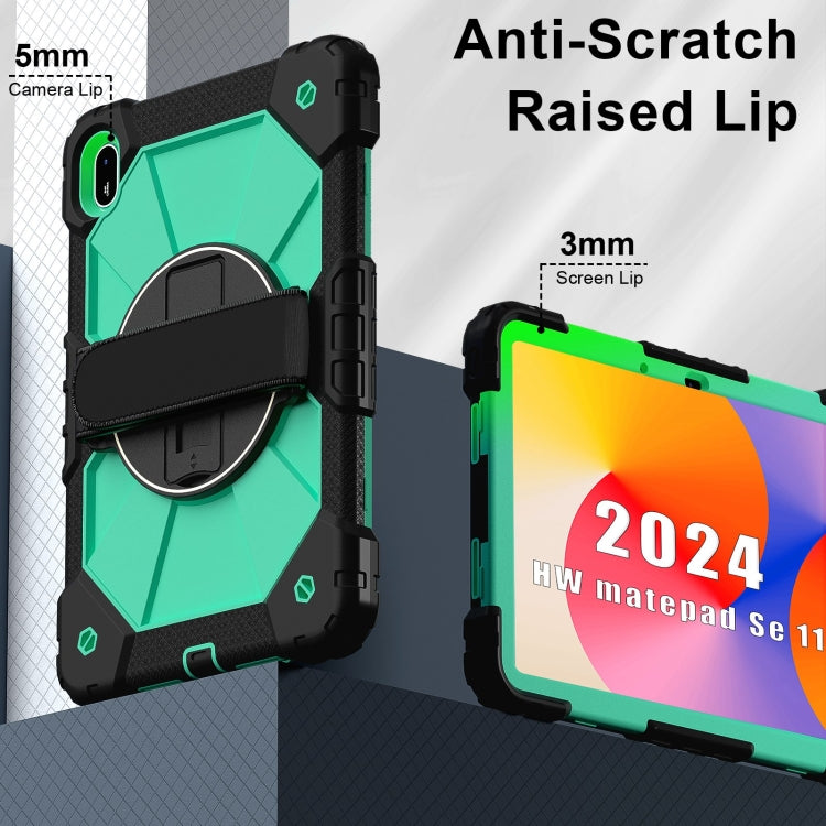 For Huawei MatePad SE 11 2024 Contrast Color Robot Silicone Hybrid PC Tablet Case(Black Mint Green) - Huawei by PMC TechLife | Online Shopping South Africa | PMC TechLife | Buy Now Pay Later Mobicred