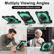 For Huawei MatePad SE 11 2024 Contrast Color Robot Silicone Hybrid PC Tablet Case(Black Mint Green)