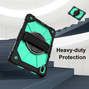 For Huawei MatePad SE 11 2024 Contrast Color Robot Silicone Hybrid PC Tablet Case(Black Mint Green)